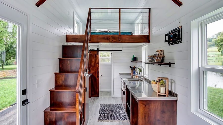 Tiny house loft bedroom