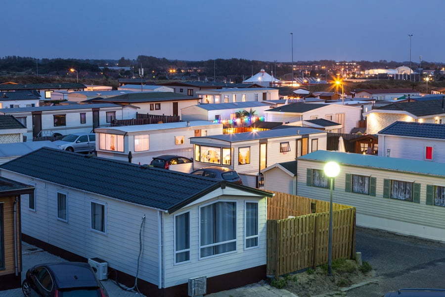 a site of mobile homes