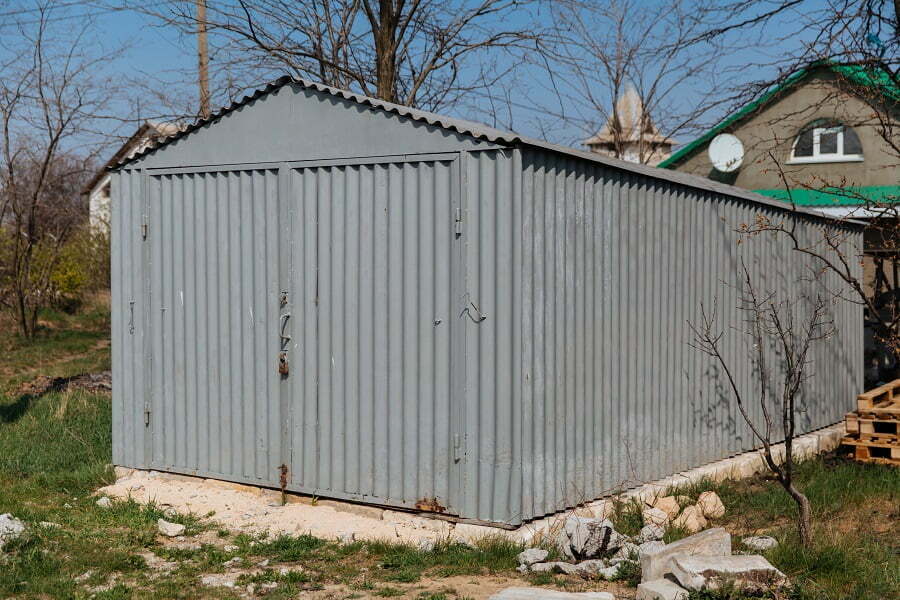 old metal garage