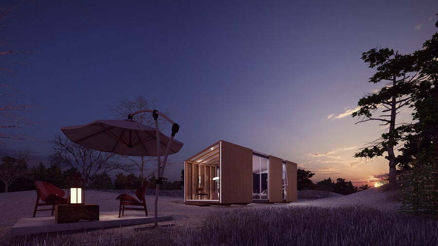 modern prefab guest house model