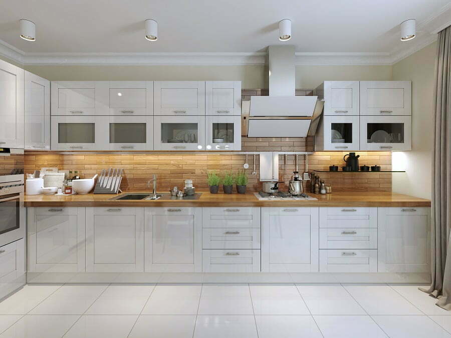 kitchen in a prefab