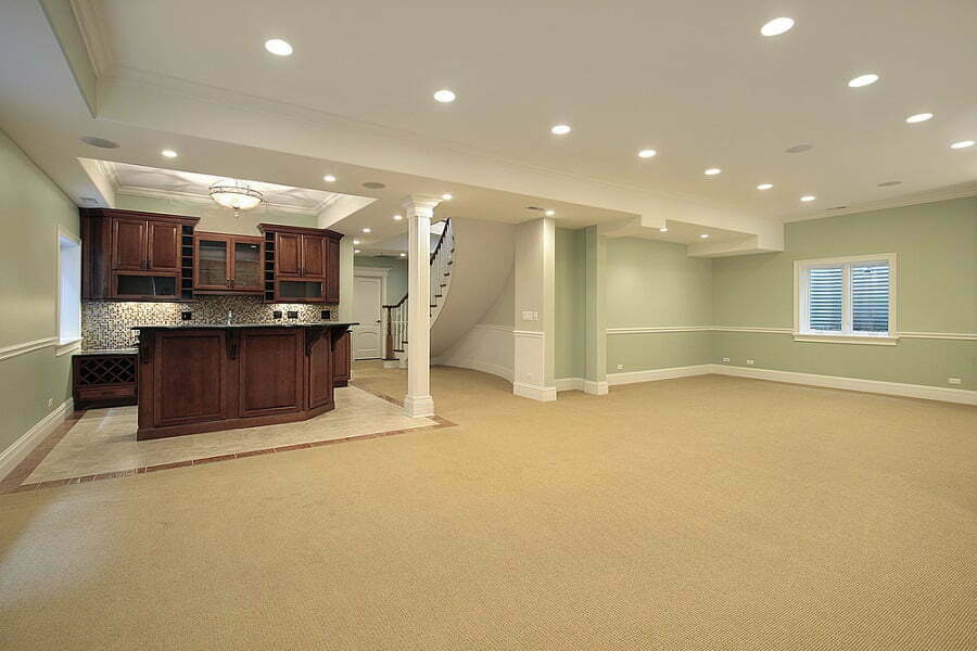 Basement with bar