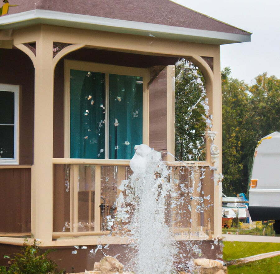 mobile home landscape fountain