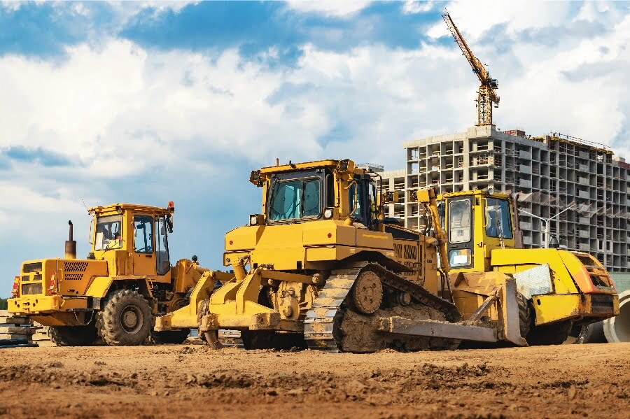 multiple heavy equipment