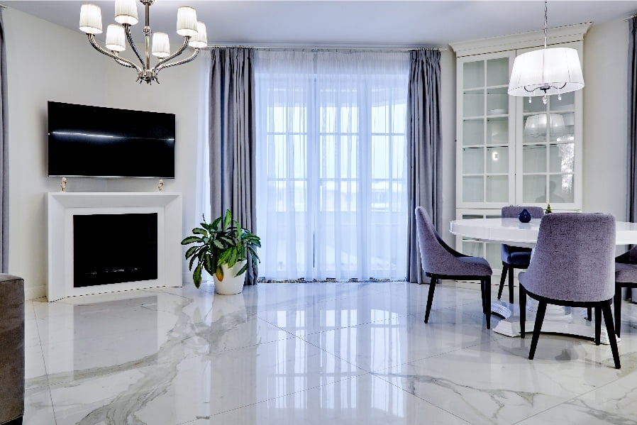 living room marble floor