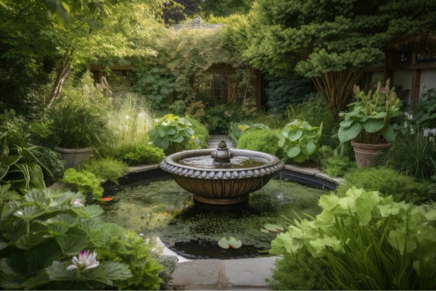 garden fountain