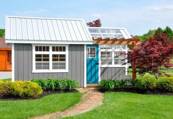 Greenhouse Garden Sheds & Potting Sheds by Amish Modular Building Sales Ohio. prefab greenhouse
