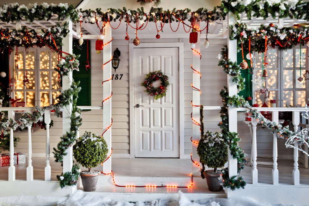 Add a Festive Wreath to the Front Door