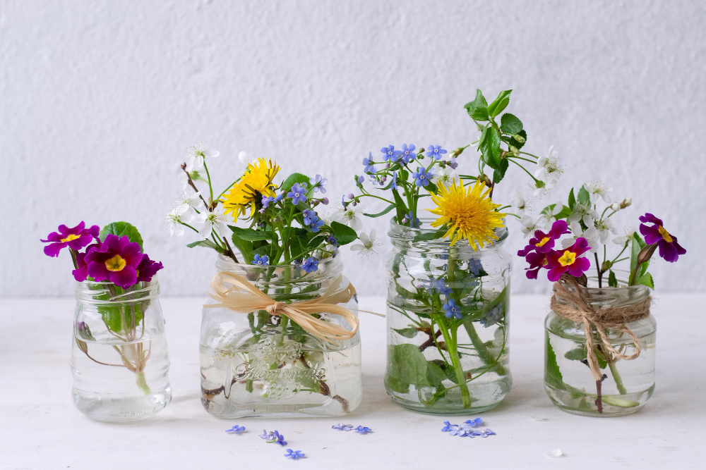 Repurpose Mason Jars as Vases for Fresh Flowers or to Store Crafting Supplies