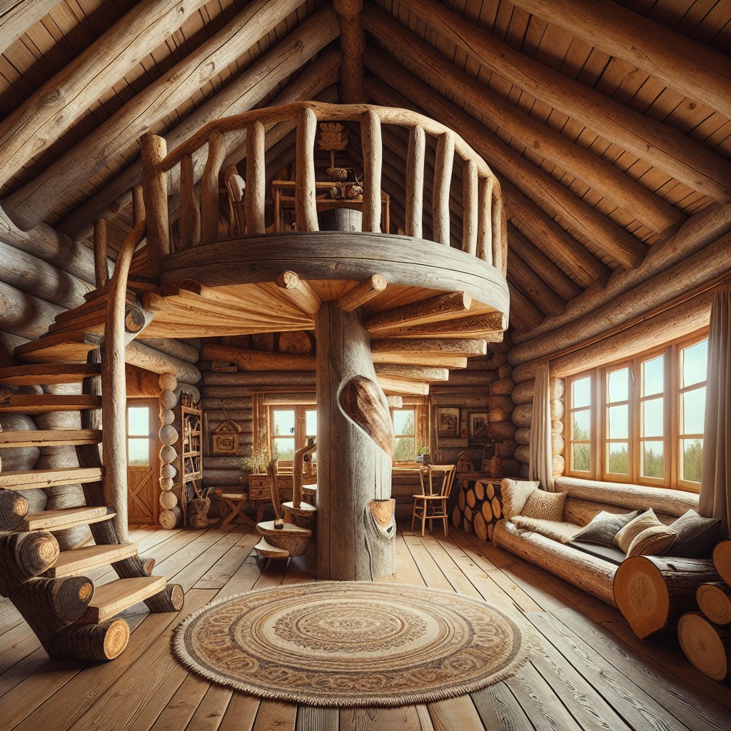 circular staircase for cabin loft