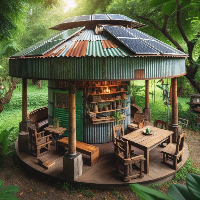 Curated visual reference: Sustainable Materials For Gazebo Building Reference: 20 Grain Bin Gazebo Ideas For Unique Outdoor Living Spaces
