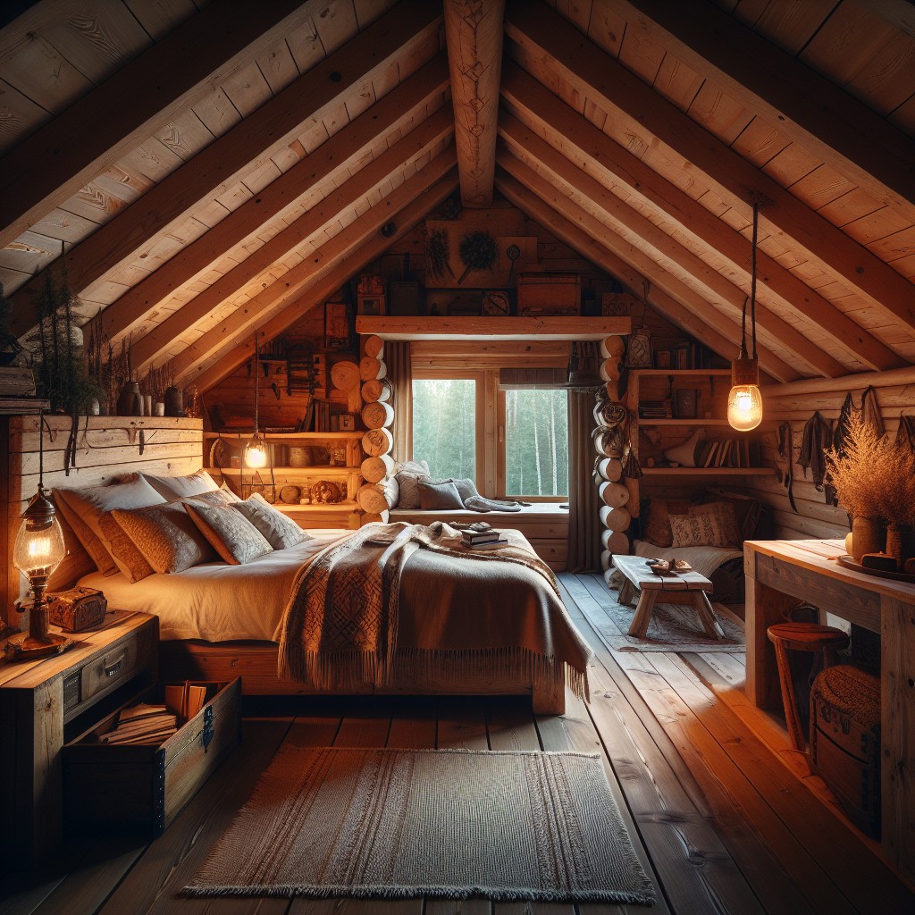 effective layout for a cabin loft bedroom