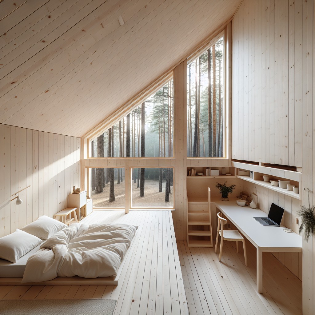 the art of minimalist cabin loft design