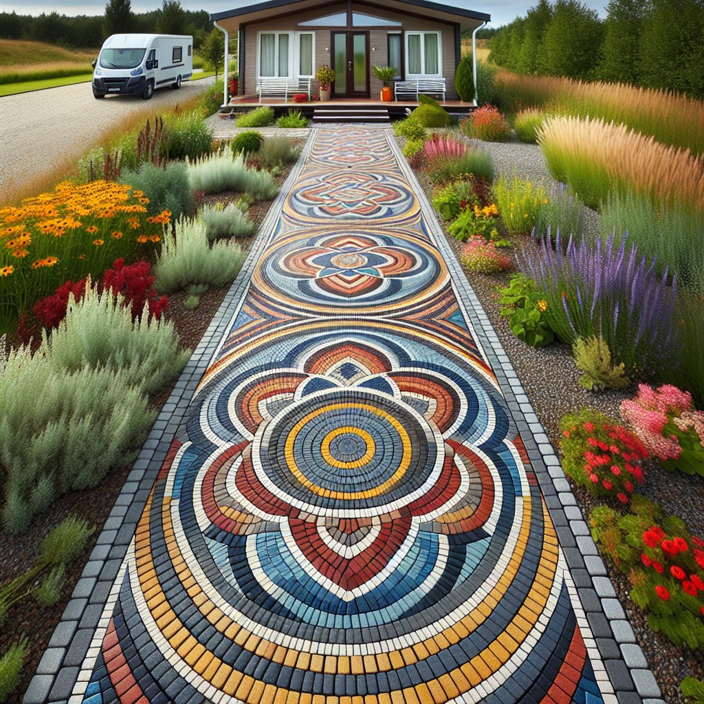 using geometric patterns for paving mobile home driveways