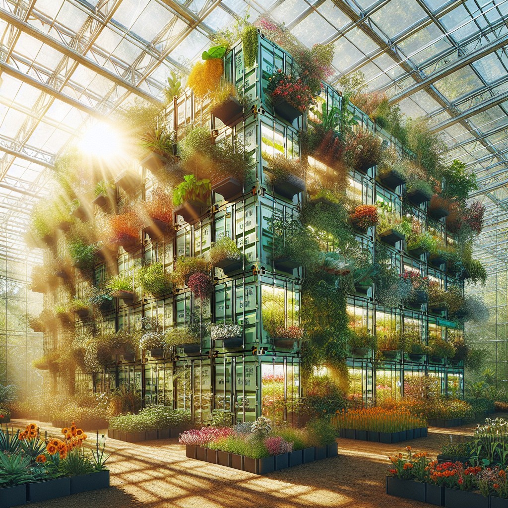 greenhouse with shipping containers