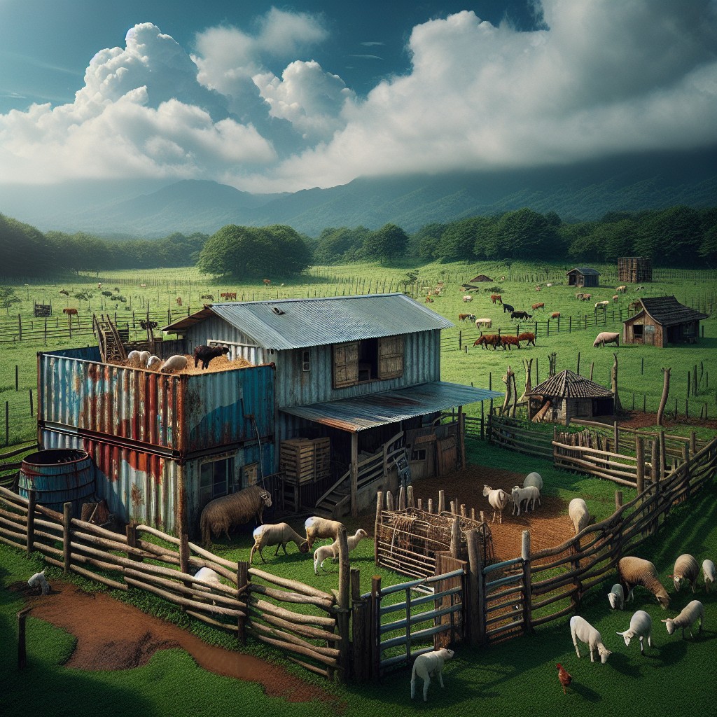 livestock housing using shipping containers