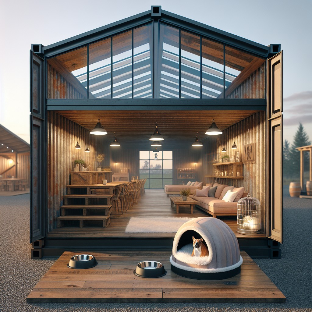 luxury pet house in a shipping container