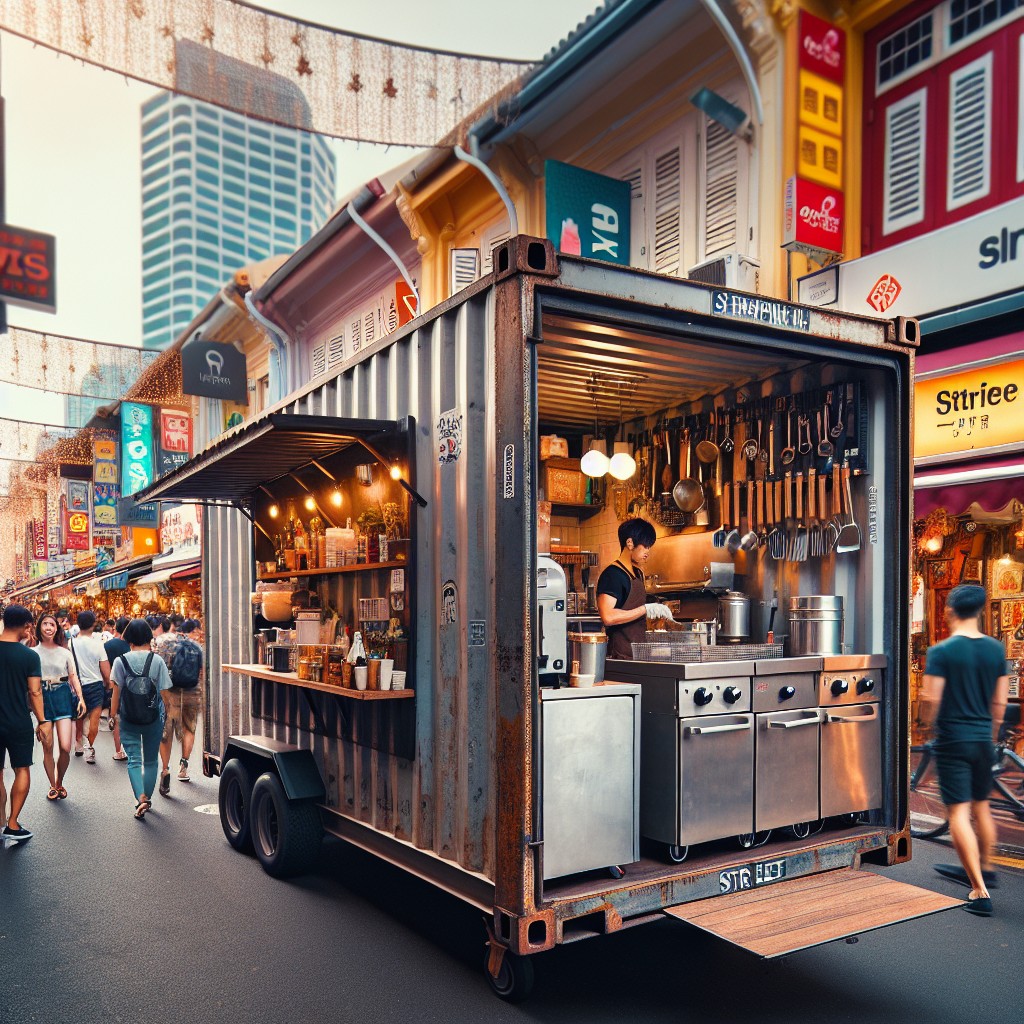 mobile shipping container food stall