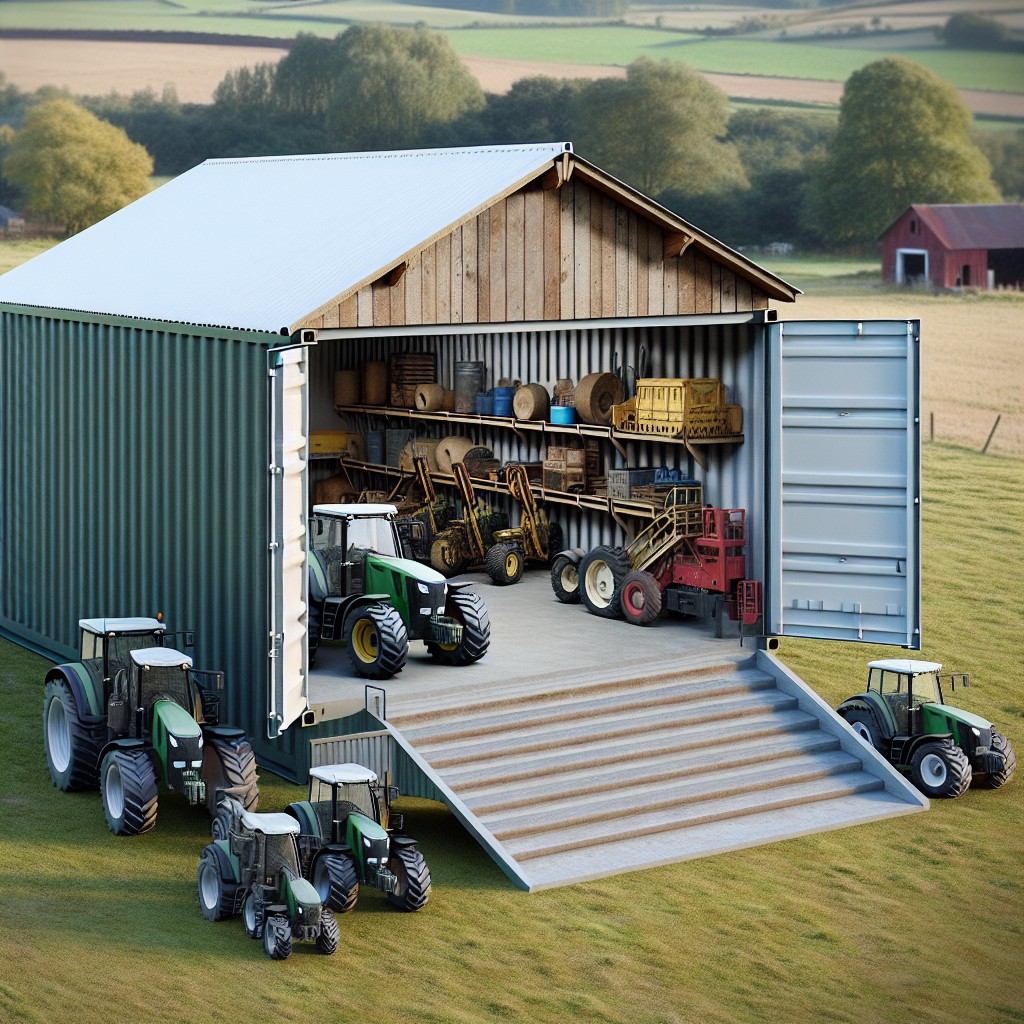 shipping container machinery shed