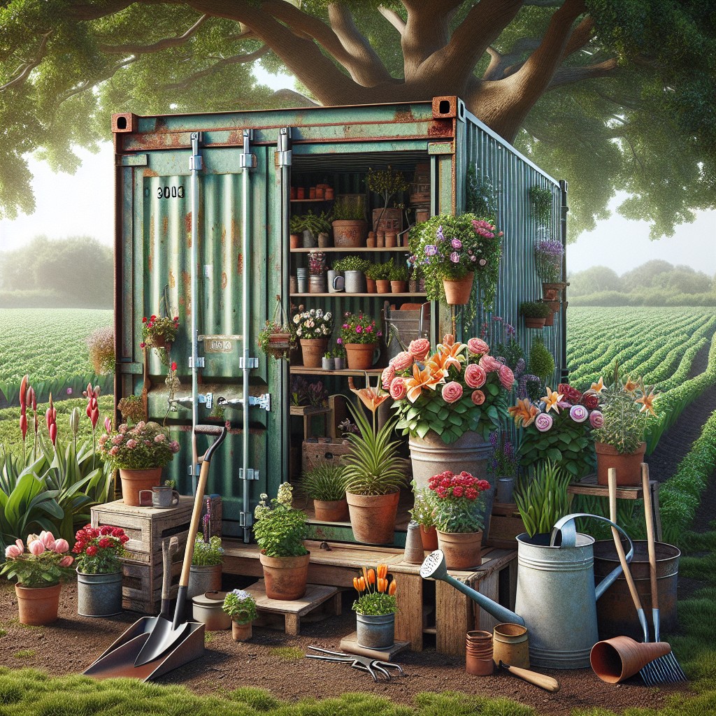shipping container potting shed
