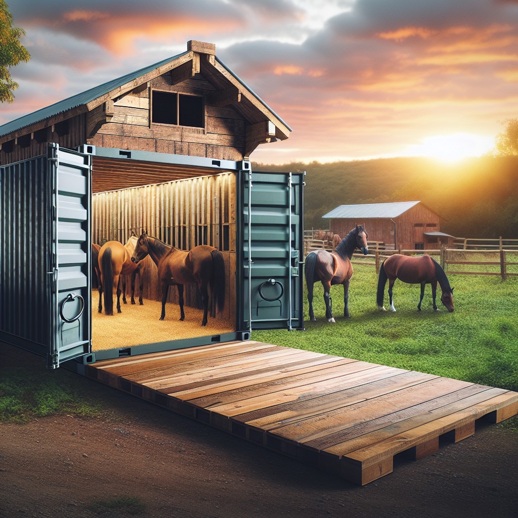 shipping container stables for horses
