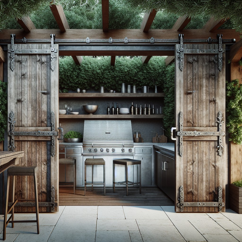 barn door ideas for your outdoor kitchen