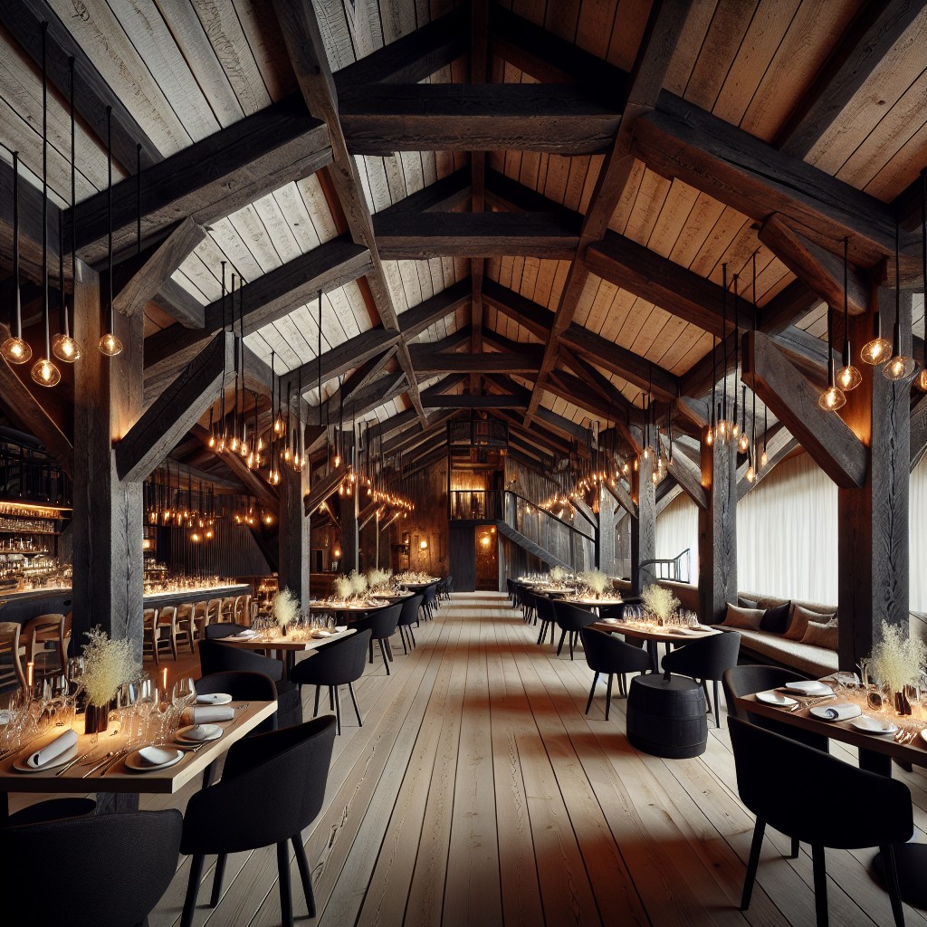black barn inspired restaurant design