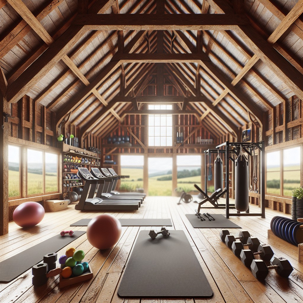 diy home gym in barn loft