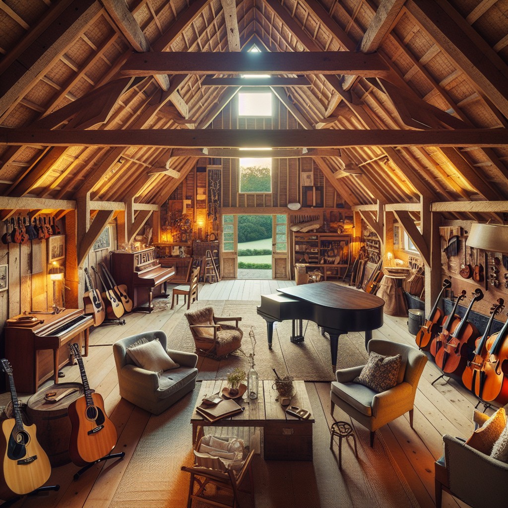 music room in the loft