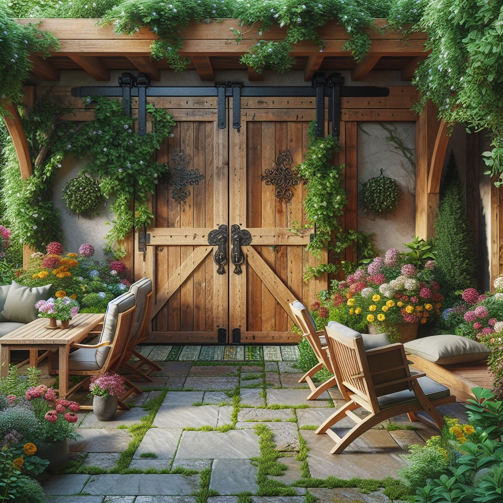 outdoor barn door ideas for patio and garden access