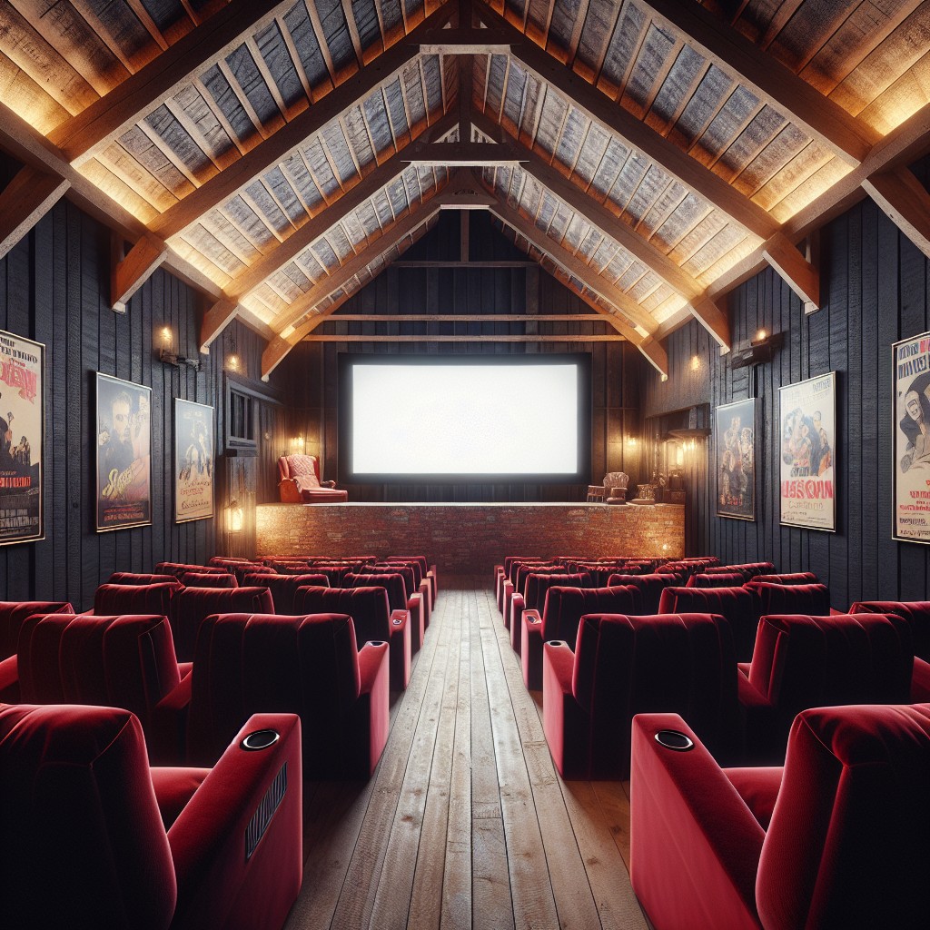 setting up a black barn cinema room