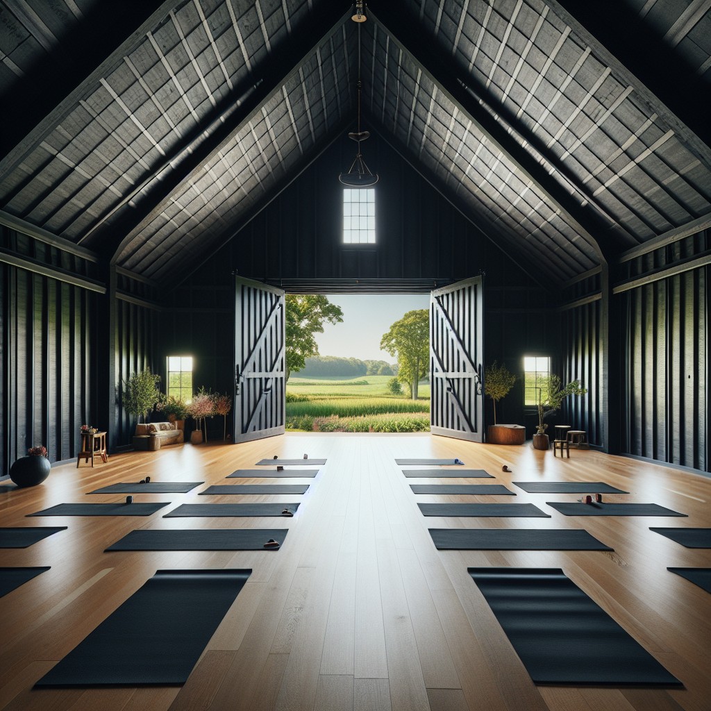 using black barn spaces for yoga studios