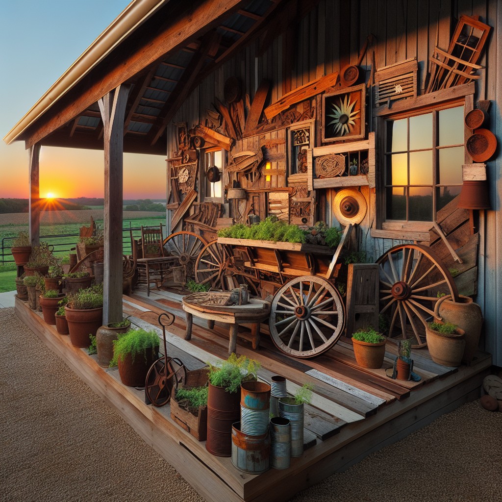 barn porch designs utilizing recycled materials