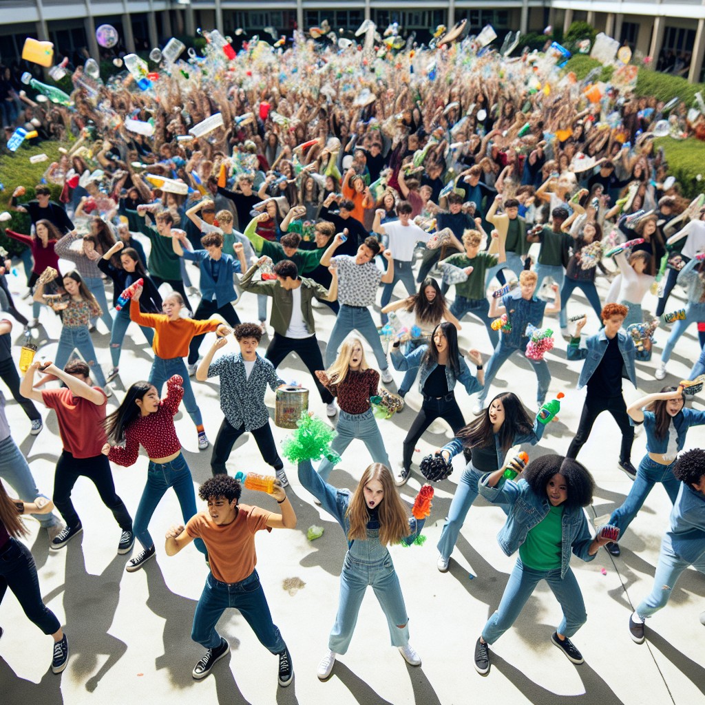 organize a flash mob promoting recycling