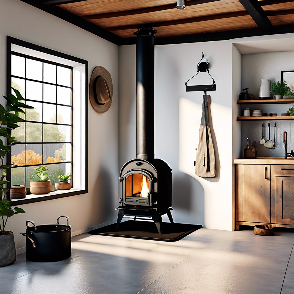 10 add a petite wood stove for cozy heating