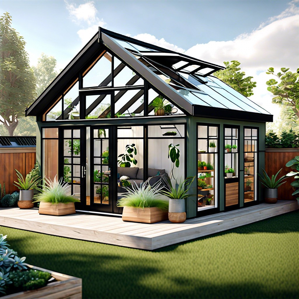 adu with attached greenhouse