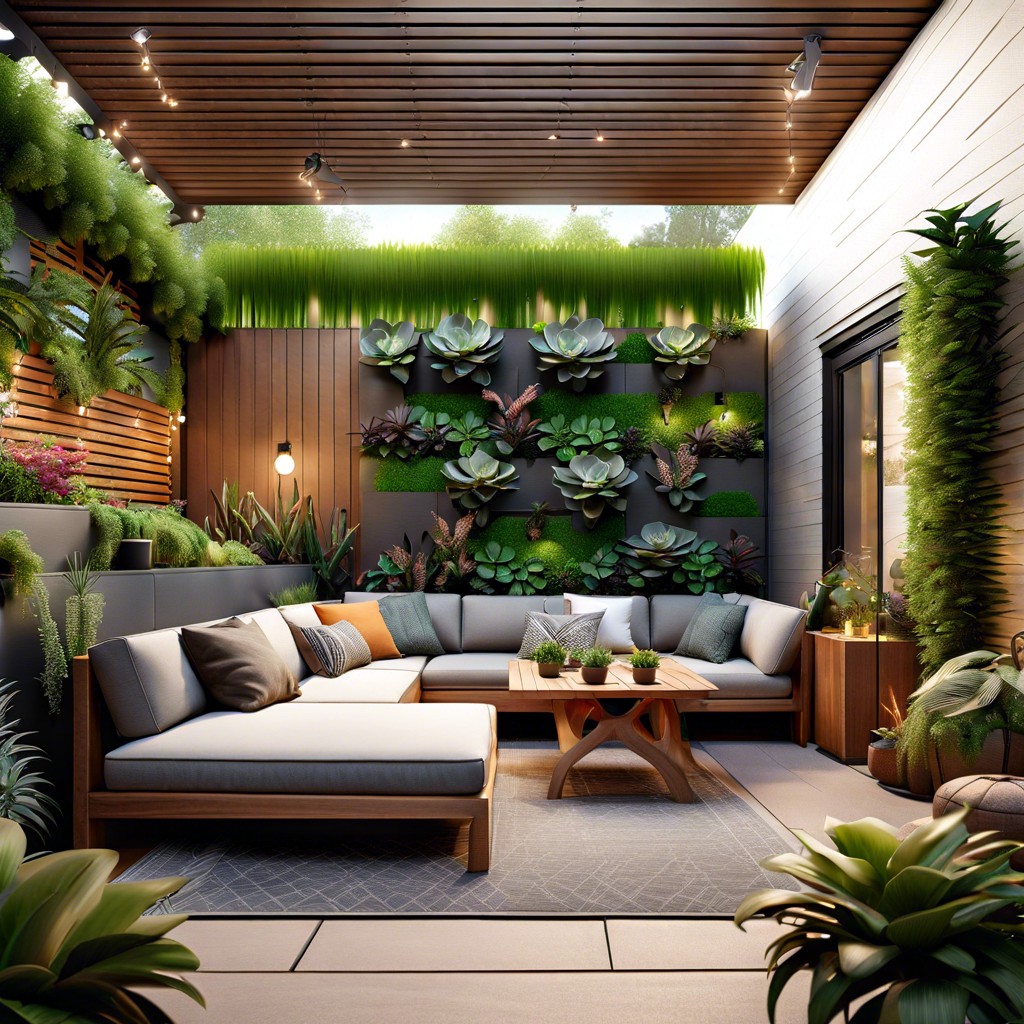 adu with vertical garden and outdoor living space