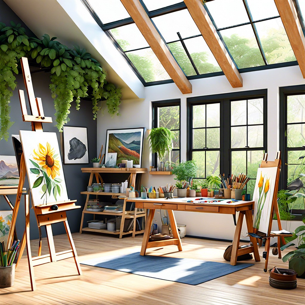 artists studio adu with natural light skylights