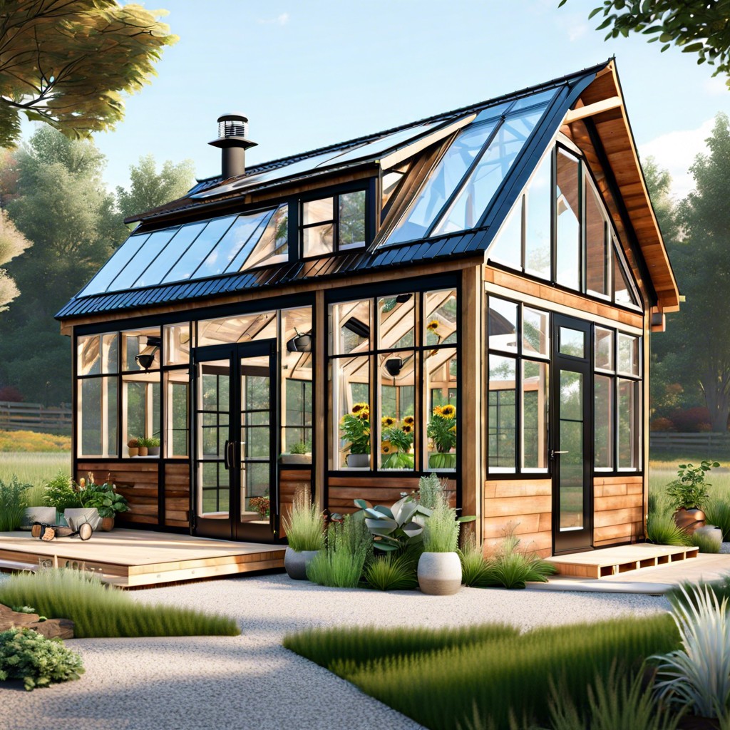 barn adu with attached greenhouse