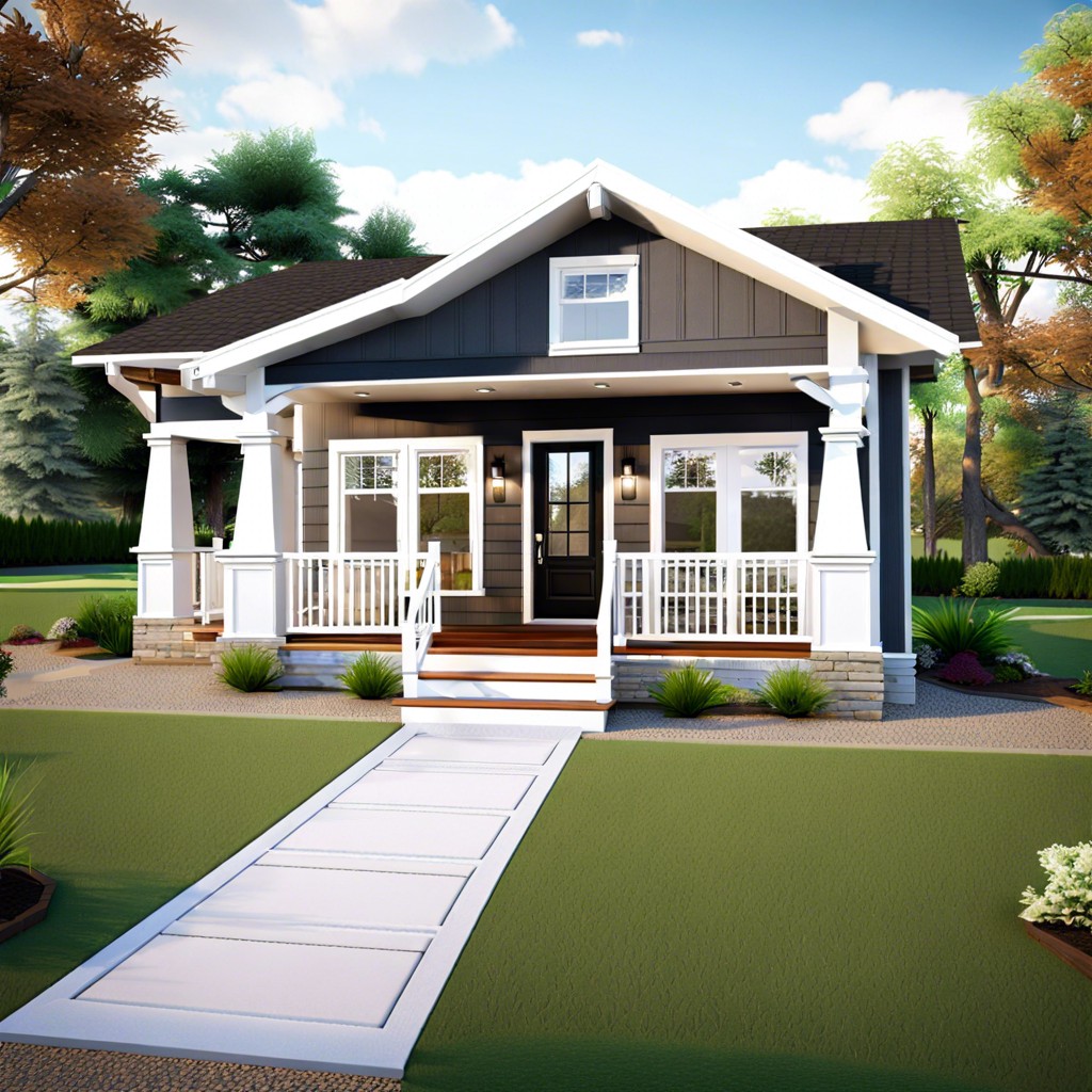 bungalow style adu with porch and pergola