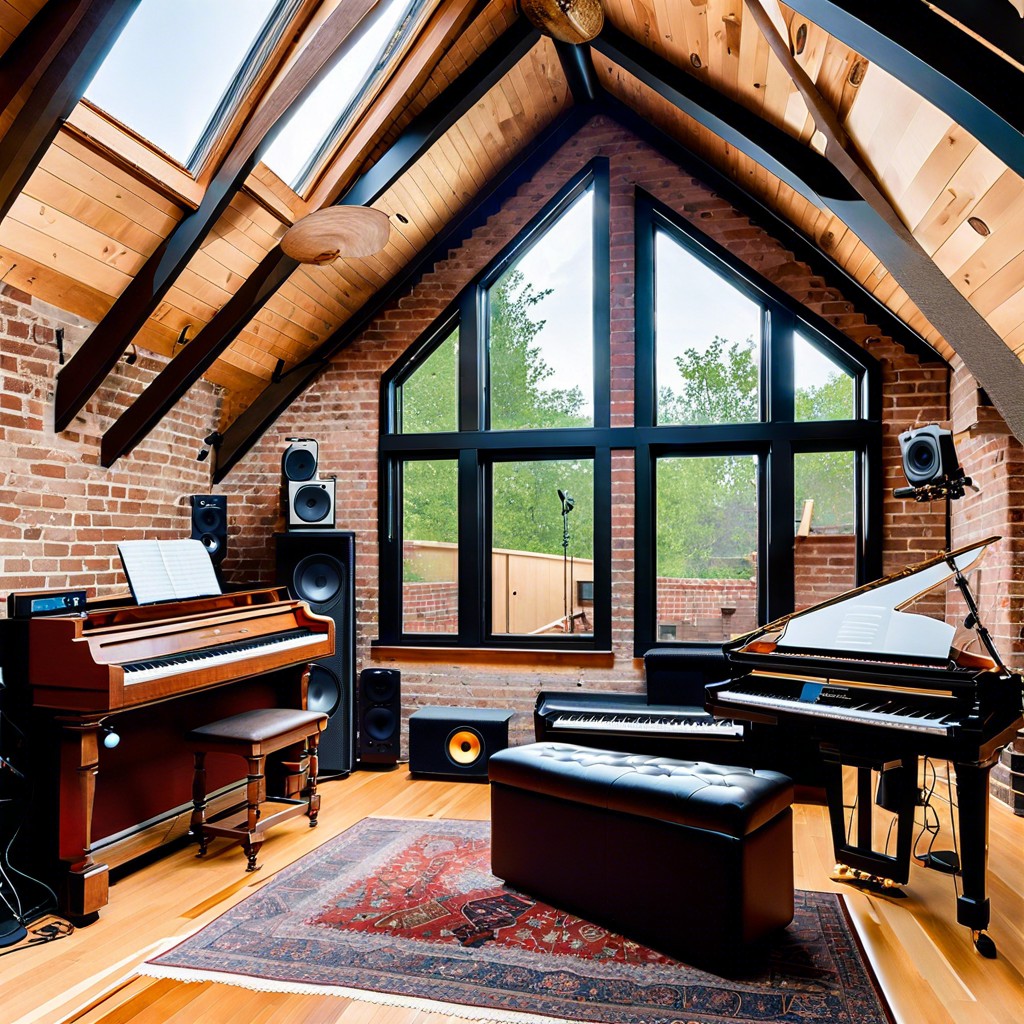carriage house transformed into a music studio