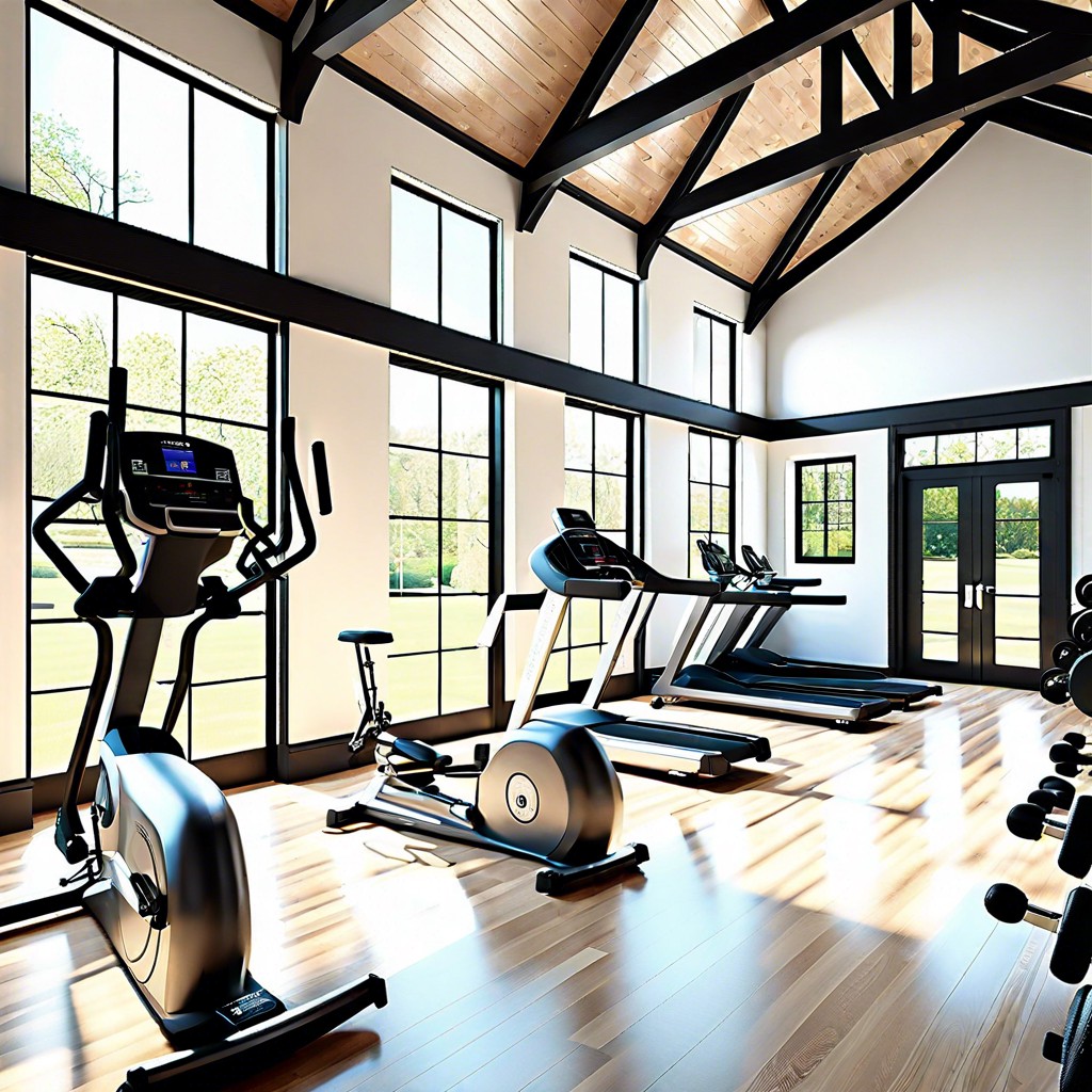 carriage house with home gym conversion