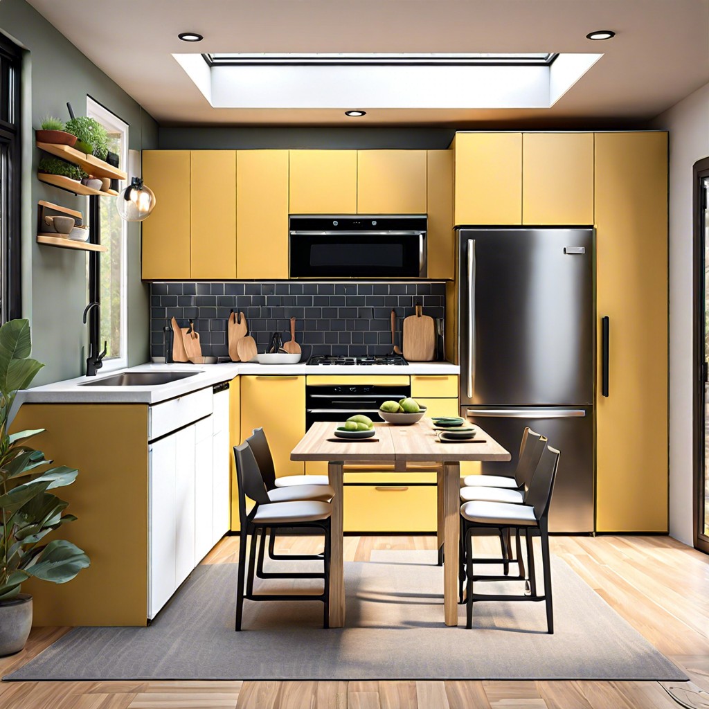 collapsible kitchen elements for space saving