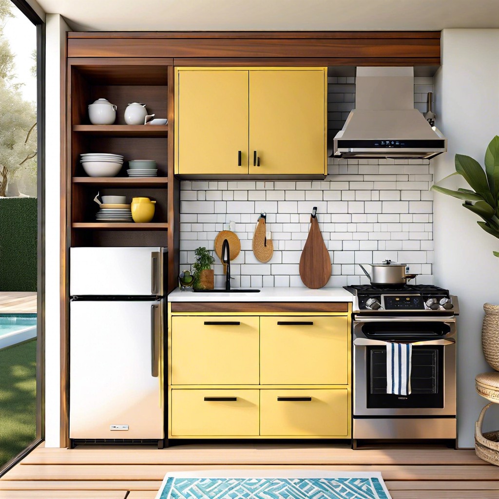 compact kitchenette for pool parties
