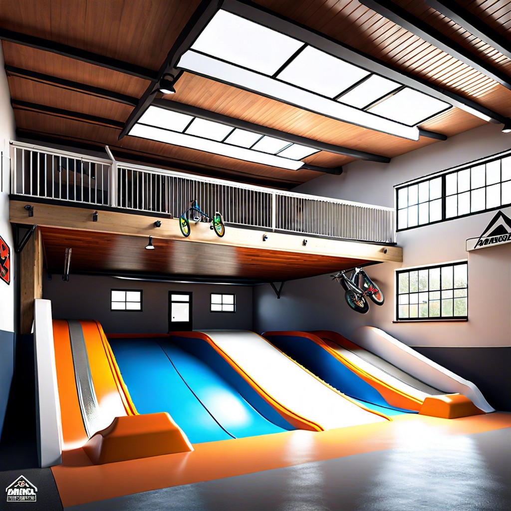 construct a small indoor skate park or bmx track