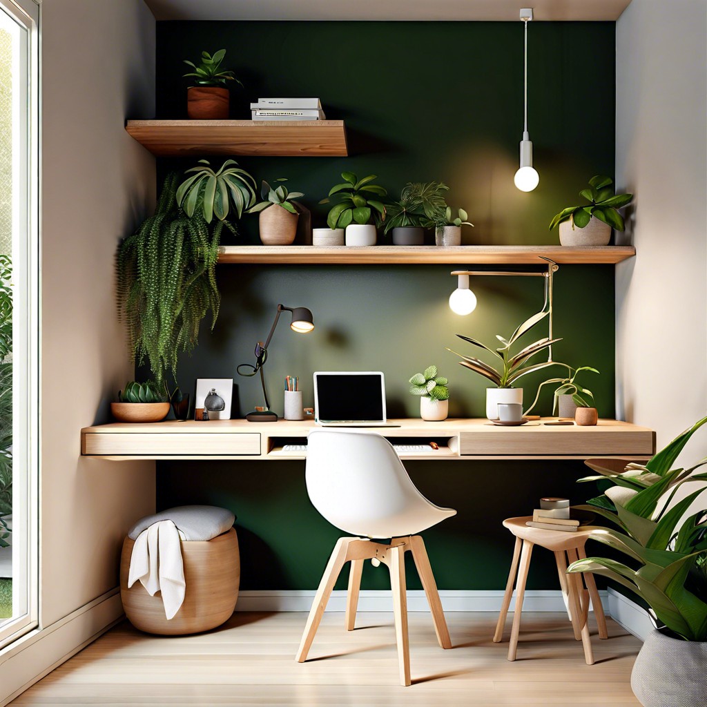 create a wall mounted desk area