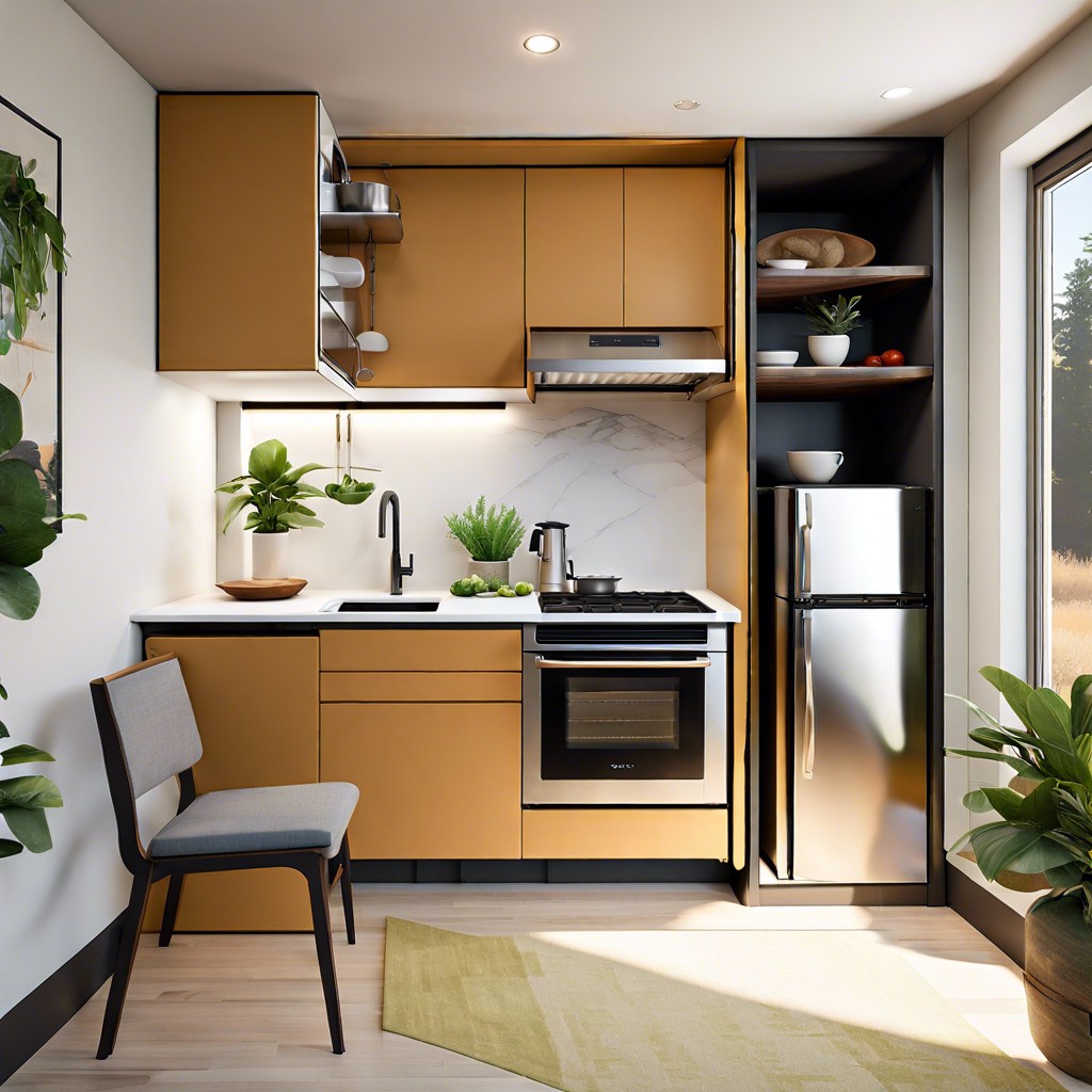 culinary nook space saving kitchen with fold down appliances for food enthusiasts