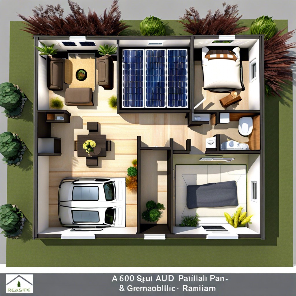 eco friendly adu floor plan for sustainable living