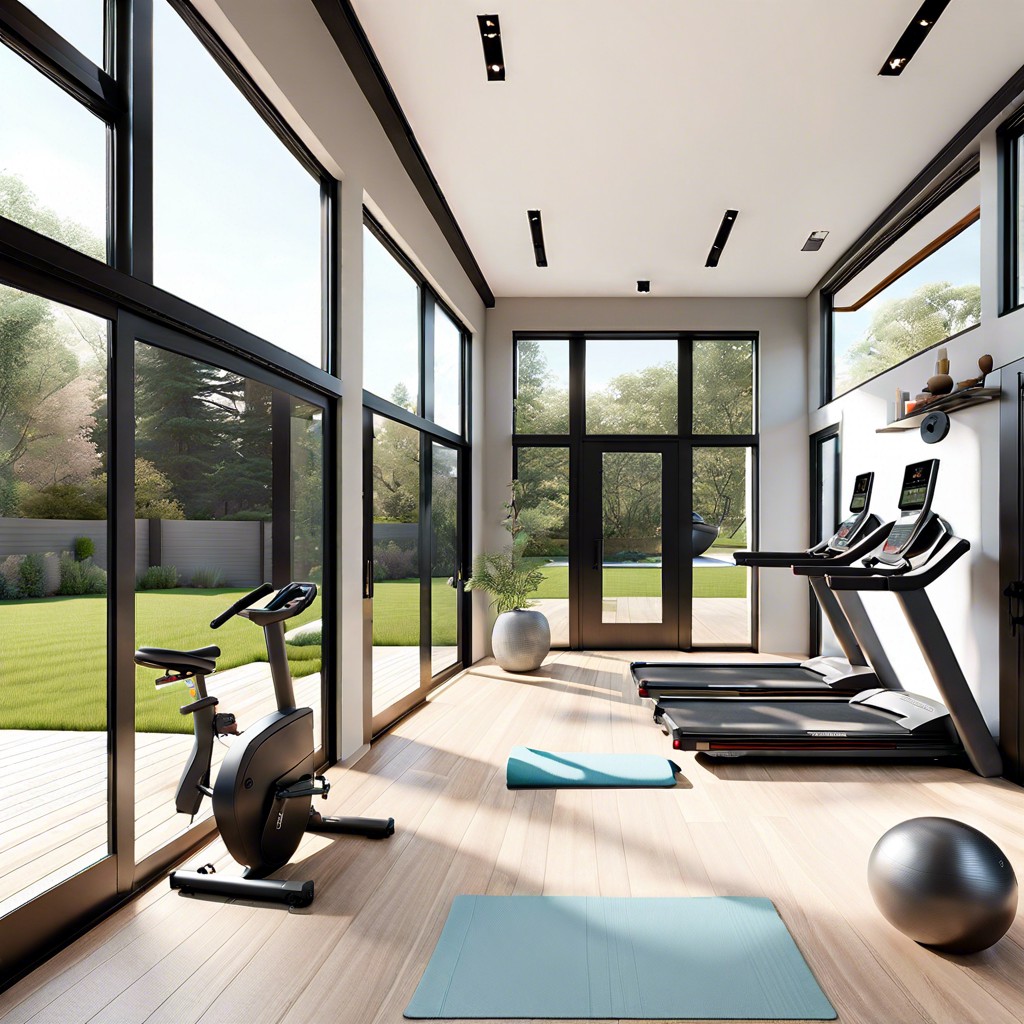 fitness retreat adu outfitted as a personal gym or wellness space