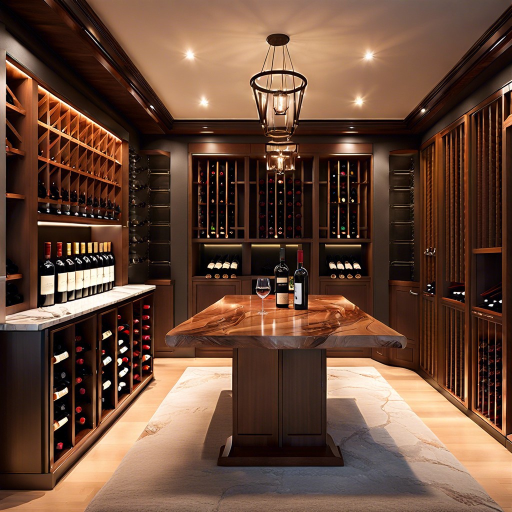 high end wine cellar and tasting room adu